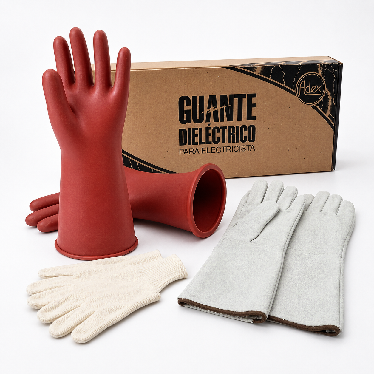 Kit de guantes dieléctricos ADEX con sobreguante de piel