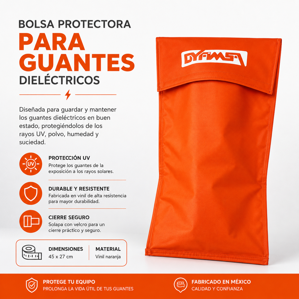 Bolsa protectora para guantes dieléctricos